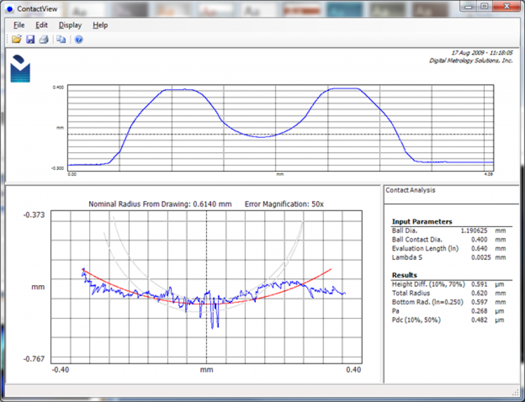 Digital Metrology-ContactView Ball Contact Analysis
